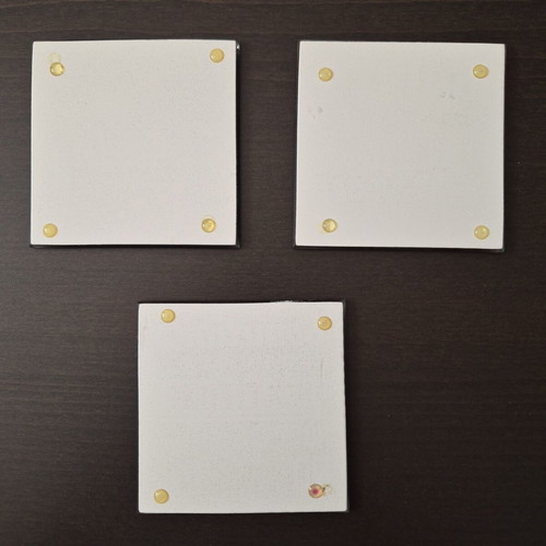 Glass coaster set of 3 with quotes, used