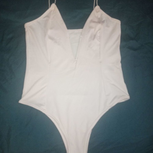 Zachari bodysuit size S new with spaghetti straps and deep neckline