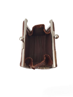 Vintage coin wallet used, brown