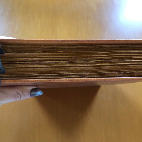 Leather notebook album collectible unused, A4 size, with bookmark