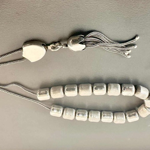 Silver worry beads new with 17 beads, 925 silver, length 23 cm