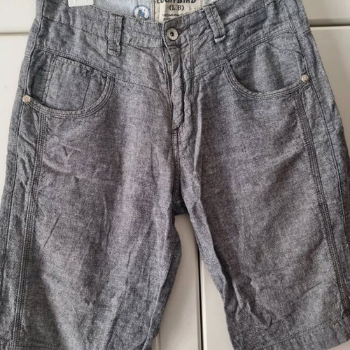 Men's linen summer bermuda shorts like new, gray, size 34