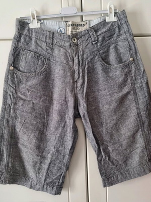 Men's linen summer bermuda shorts like new, gray, size 34