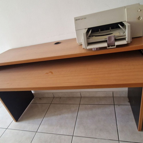 Desk with sliding shelf used, melamine computer desk