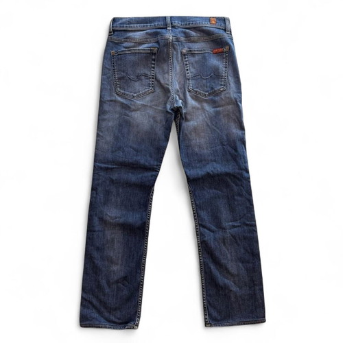 7 for All Mankind Luxe Sport Slimmy Jeans used, mid blue navy, size 30