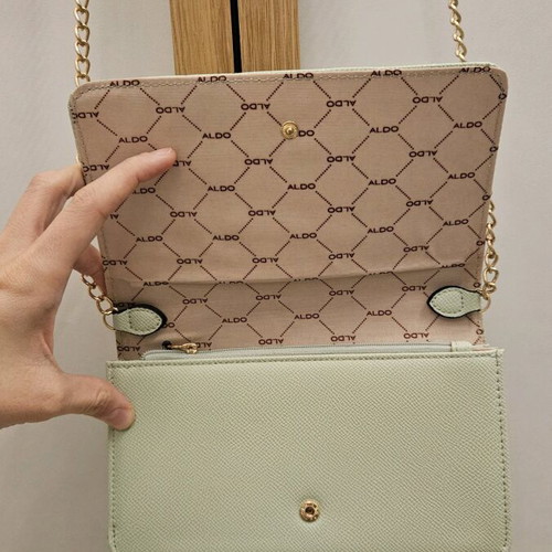 Aldo crossbody bag new, pistachio with gold details