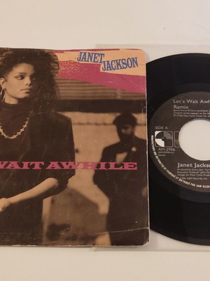 Vinyl 45 rpm Janet Jackson Let's Wait Awhile μεταχειρισμένο, R&B / Soul