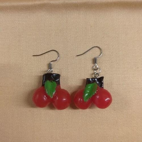 Cherry hook earrings