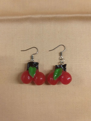 Cherry hook earrings