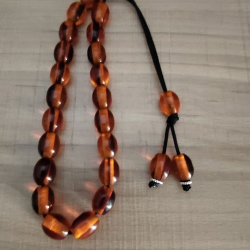 Handmade worry beads with acrylic beads, 21+1+2 beads