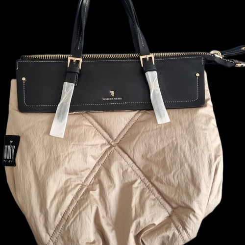 Robert Pietri women's handbag new, black and beige, 36x40 cm