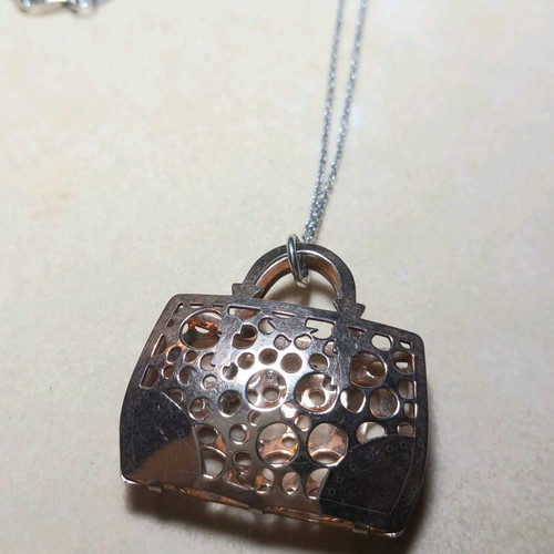 Silver and rose gold necklace