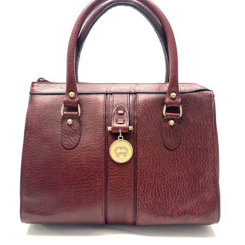 Aigner Burgundy Vintage Leather Handbag used