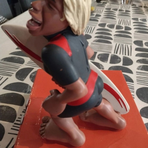 Surfing Figurine made in Italy like new, handmade decorative statue