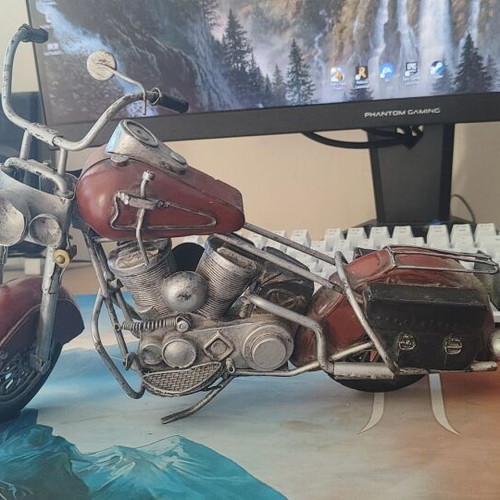 Decorative metal vintage motorcycle like new