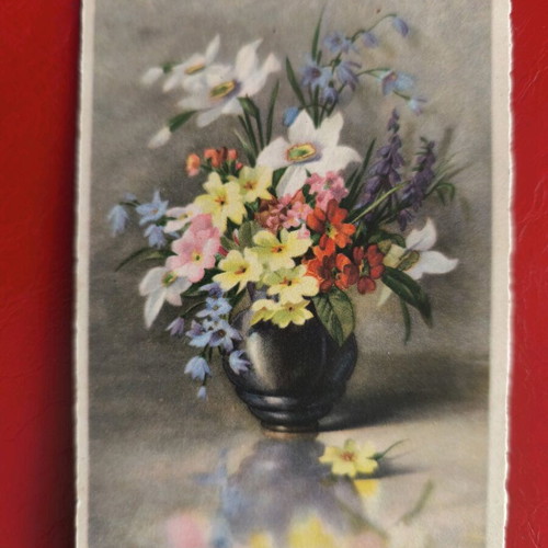 Postwar Historical Folder 1946 used with Documents and Postcard