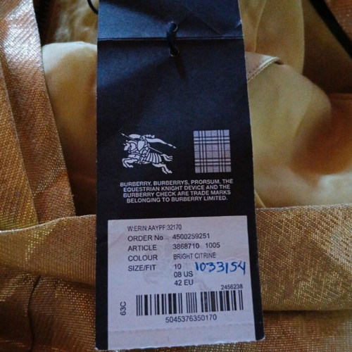 Burberry dress new, yellow-gold metallic, size IT42