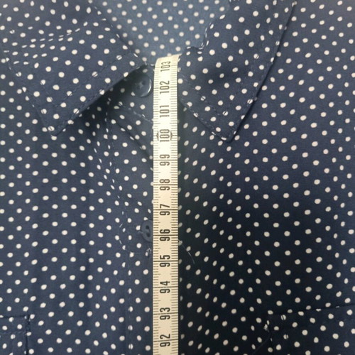 Women's semizie dress like new, dark blue with white polka dots, size L