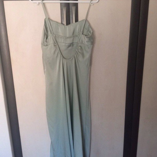 Zara satin green dress with straps like new, midi length