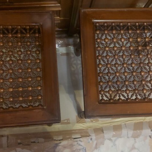 Handmade coffee tables set from Egypt, mahogany wood