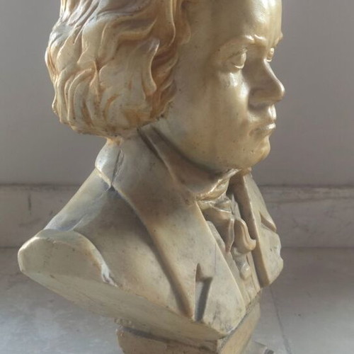 Beethoven bust used, made of stone material, height 30 cm