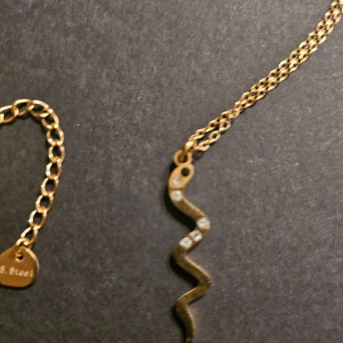 Necklace new, stainless steel, snake design