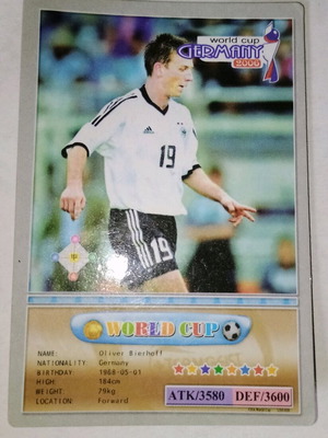 Oliver Bierhoff collectible card used, World Cup 2006