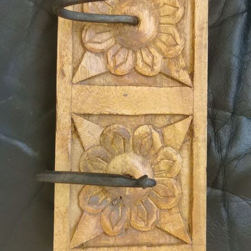 Handmade carved wooden wall hanger new from India