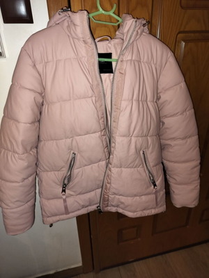 Zara jacket like new, soft pink with silver zipper