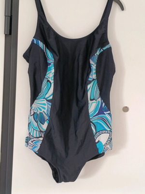 Triumph one-piece swimsuit like new, size 50C, blue with light blue prints