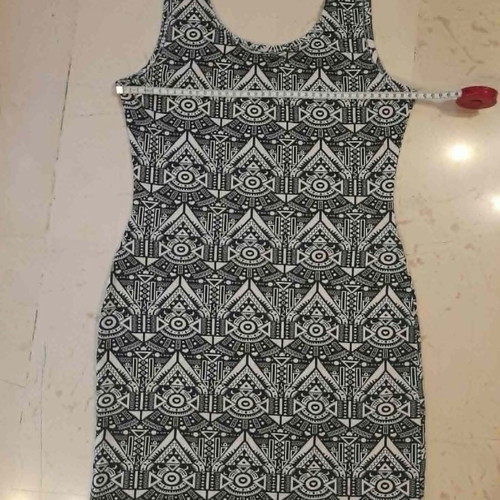 Bershka dress used, cotton with elastane, size S 36 8, black and white