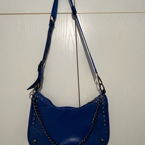 Blue crossbody bag with studs new, Le Cagole style