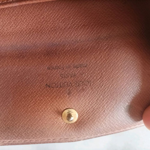 Louis Vuitton leather wallet used, brown