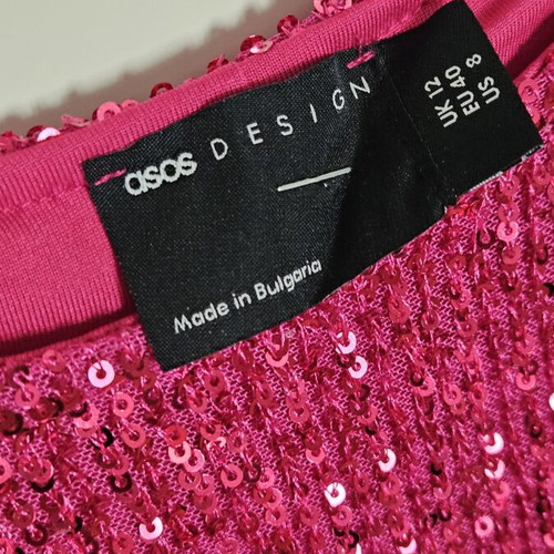 Asos Design sequin pink mini dress like new with lace-up sides