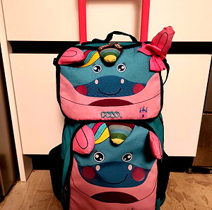 Σχολική τσάντα τρόλεϋ & ισοθερμική τσάντα φαγητού μονόκερος