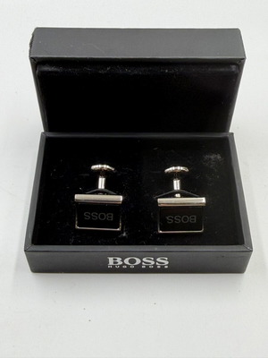 Hugo Boss Gregory cufflinks like new with black enamel
