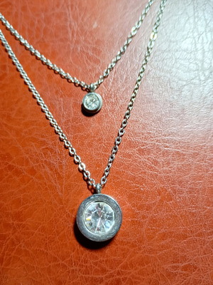 Steel necklace with rhinestones like new