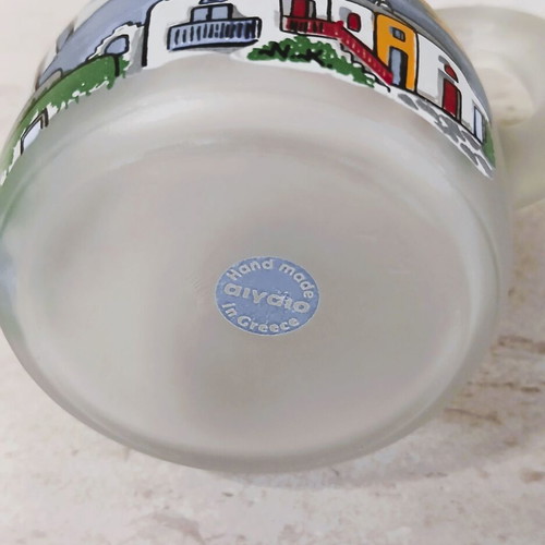 Glass souvenir pitchers from Tinos, like new, set of two 250ml