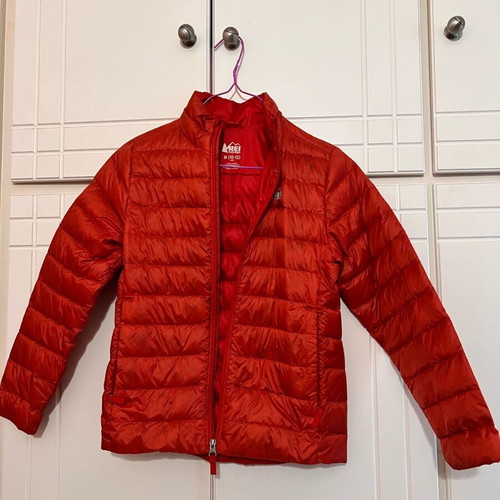 Red puffer jacket for girls 10-12 years like new