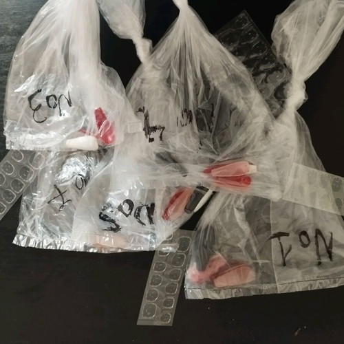 Fake plastic nails like new with base and clear polish