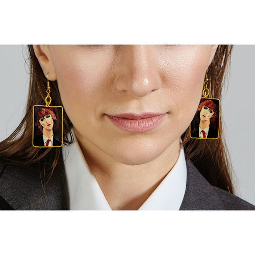 Modigliani "Madame Kisling" 1917 earrings new, handmade