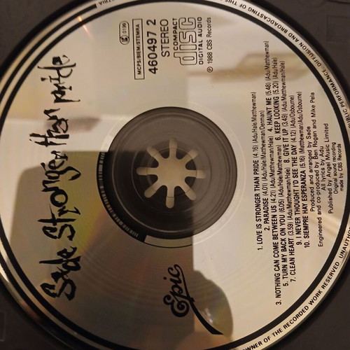 Sade Stronger Than Pride CD used, pop