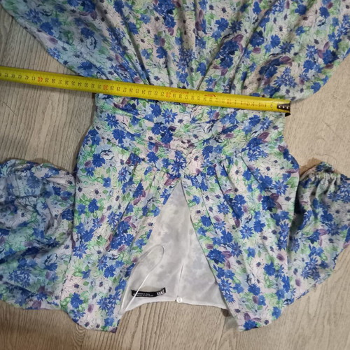 Zara turquoise floral jumpsuit, size M