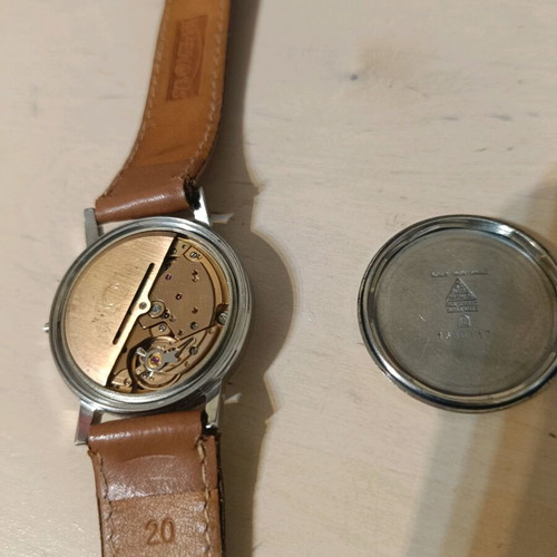 Vintage Omega wristwatch used, gray, men's