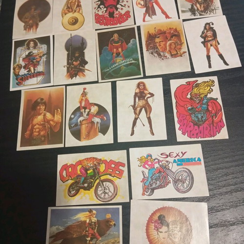 Old collectible stickers early 80s like new, pack of 18 pieces