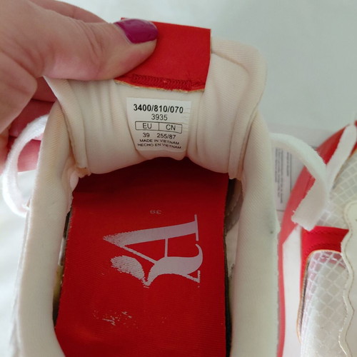 Zara sneakers used, coral and white, size 39