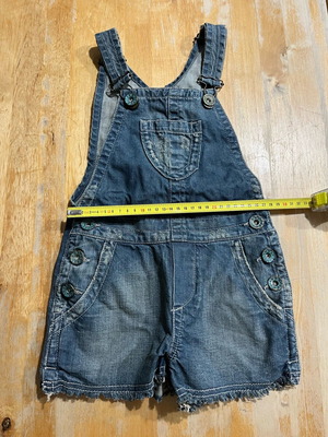 Blue denim children's short overalls used unisex
