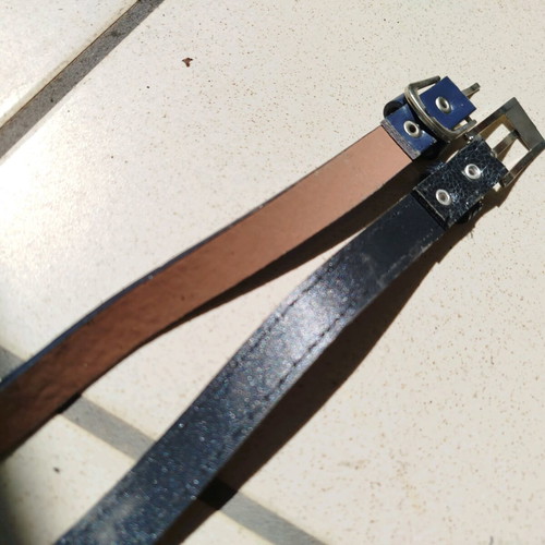 Set of 2 women's thin belts black and blue like new
