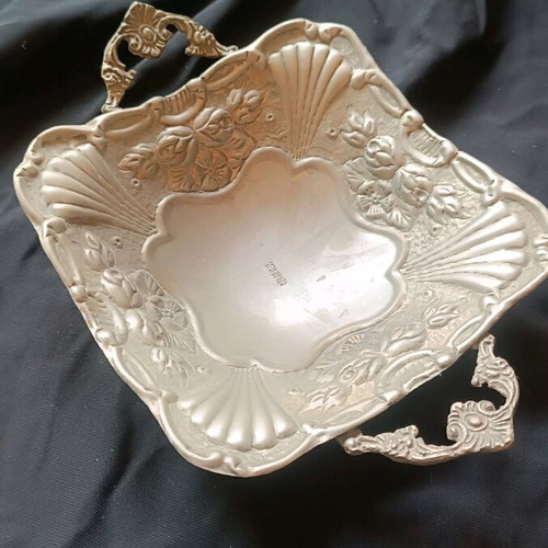 Silver-plated handmade vintage vessel like new with hallmark