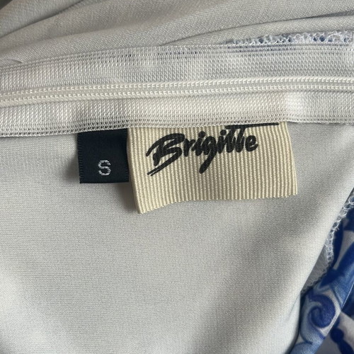 Brigitte jumpsuit size Small used, white and blue, summer outfit
